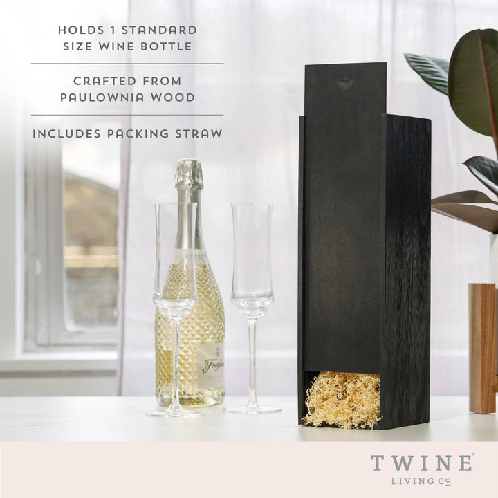 Black Wood Wine Gift Box