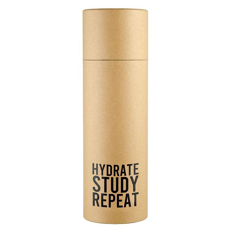 "Hydrate Study Repeat" Glass Bottle