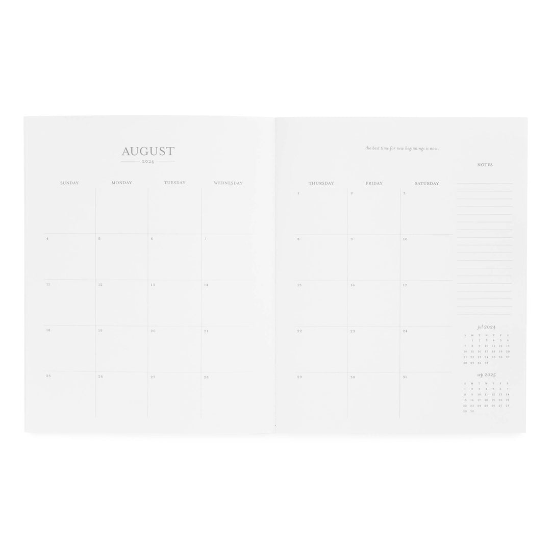 Interior Image of 2024-2025 Academic Planner in the month of August.