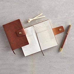 Brown Leather Golf Log