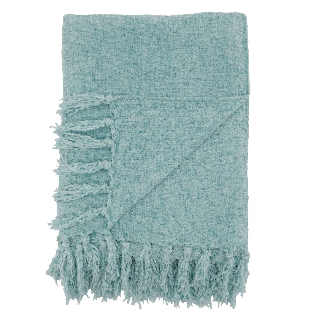 Close-up of the chenille fabric-highlighting softness and texture