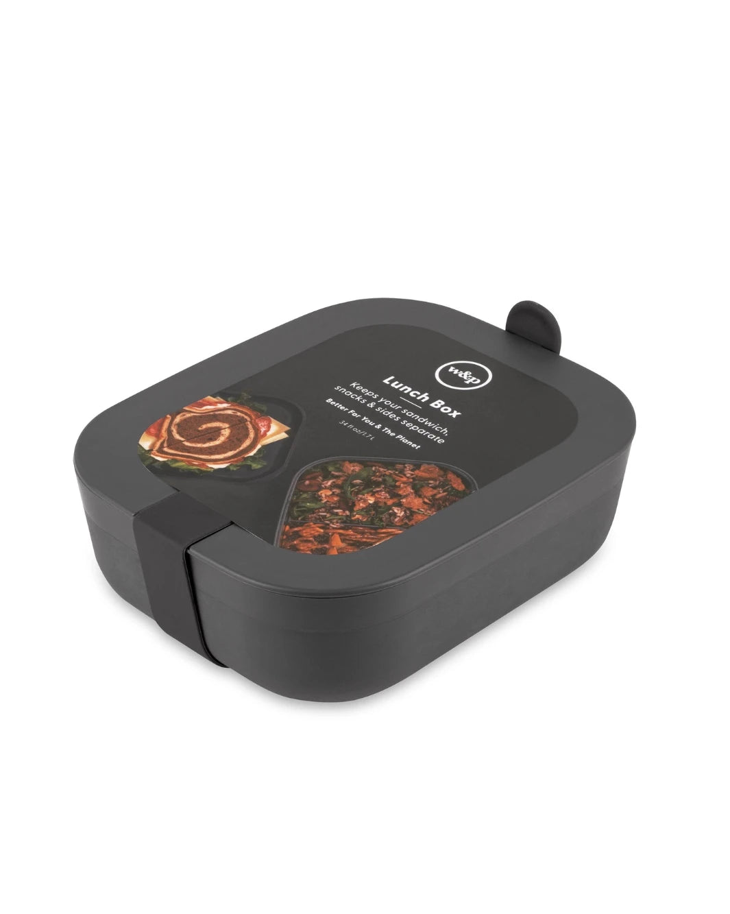 Bento Box Lunch Container separates sandwich, snacks and sides.