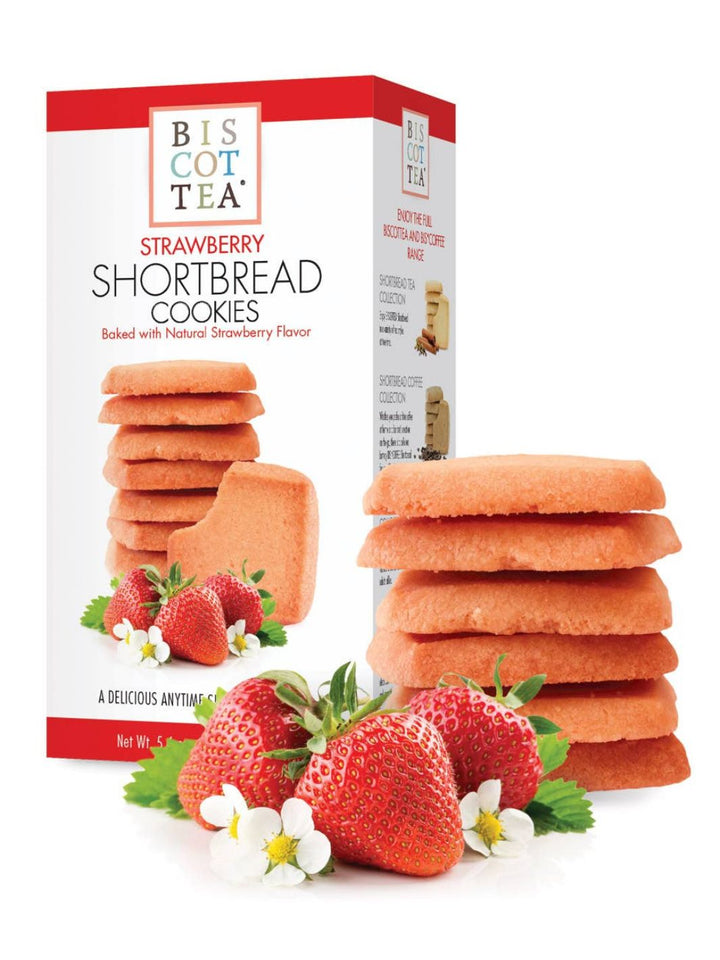 Delicious strawberry shortbread cookies by Biscottea.