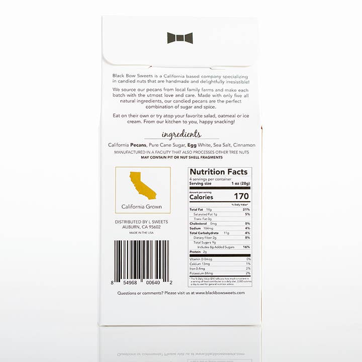 California Candied Pecans nutrition facts.