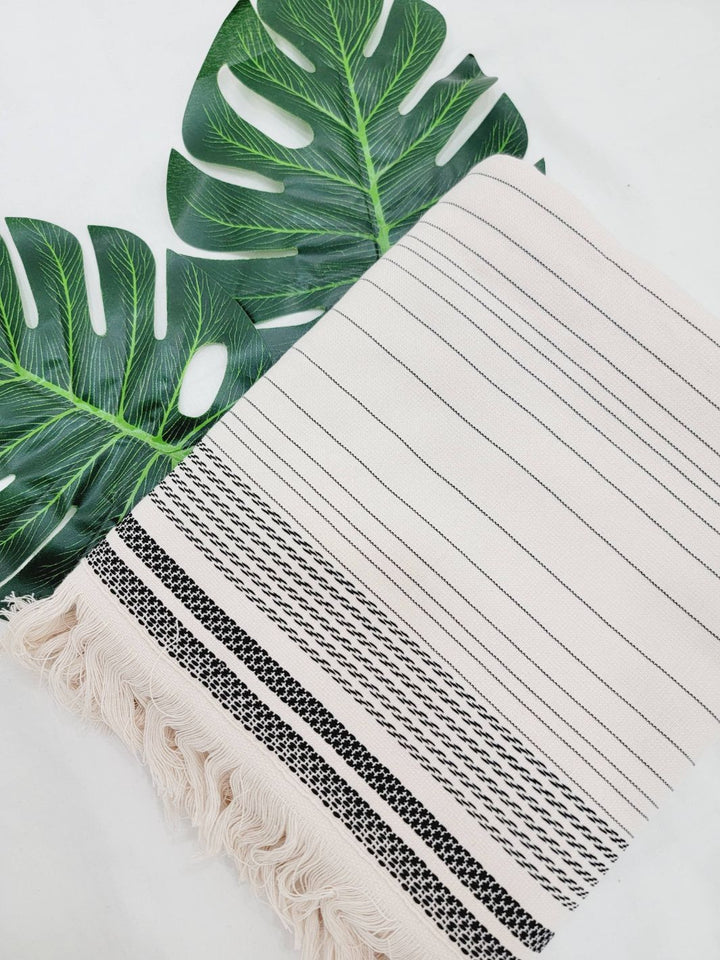 Striped quick-dry sand-free beach towel, 100% organic cotton, 39x59 inches