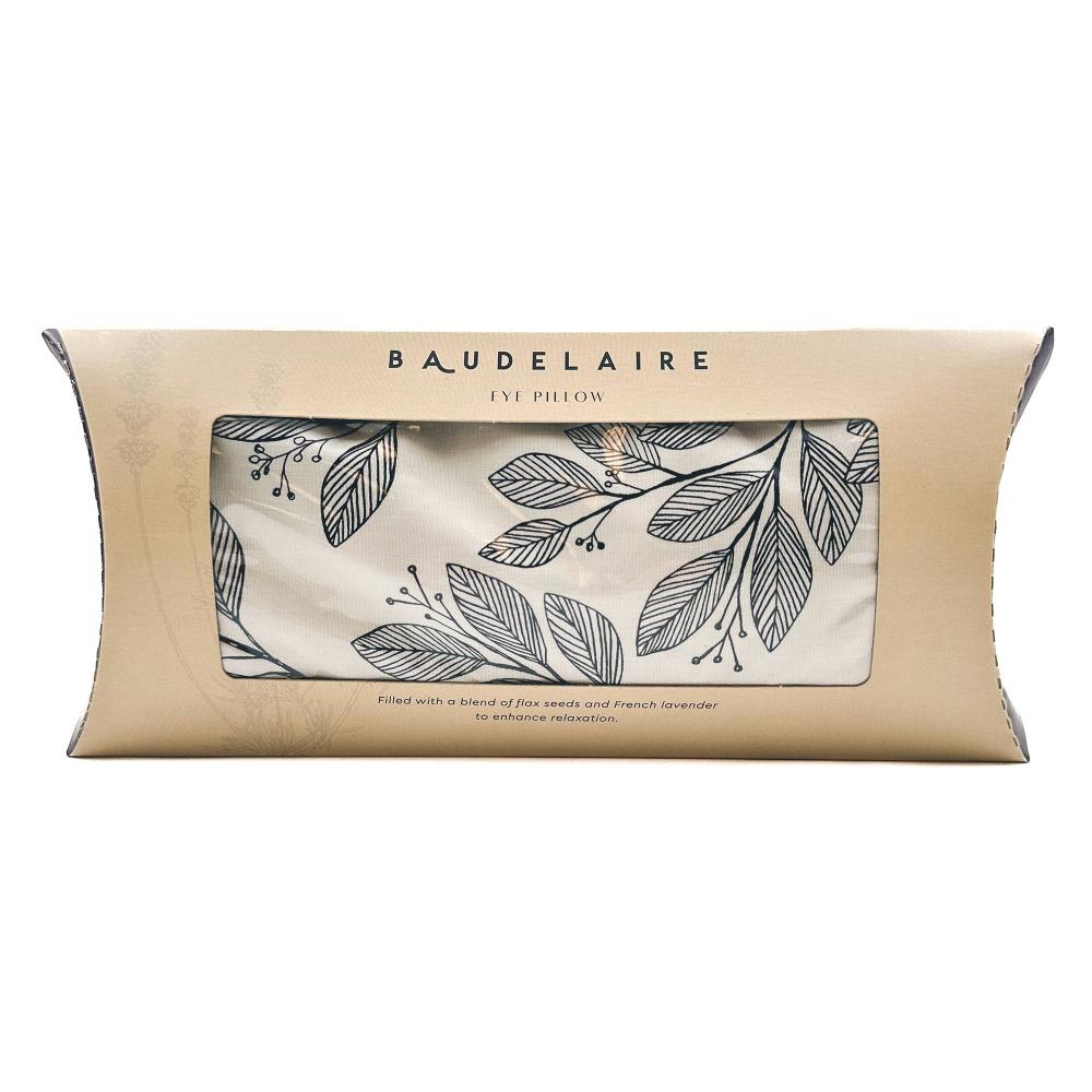 Floral Laurel Eye Pillow with elegant print, featuring lavender scent and a dual fabric design of cotton and silk for relaxation and stress relief.