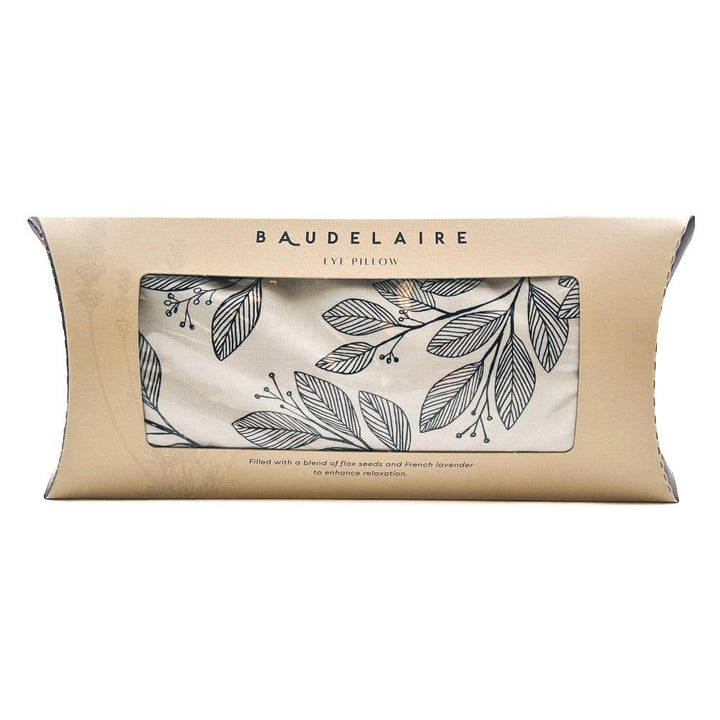 Floral Laurel Eye Pillow with elegant print, featuring lavender scent and a dual fabric design of cotton and silk for relaxation and stress relief.