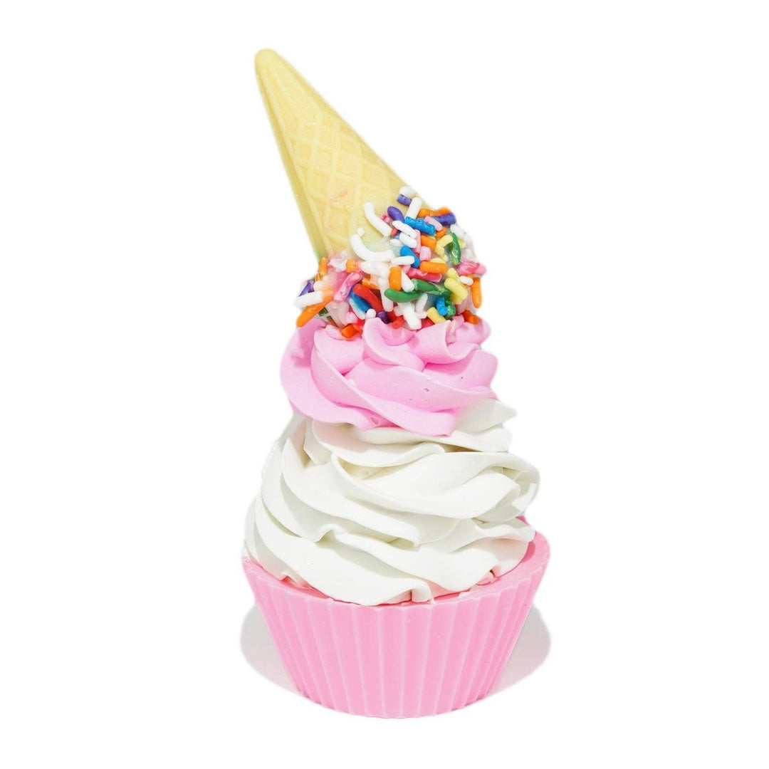 Handmade Ice Cream Cupcake Artisan Soap with vibrant colors and realistic design.