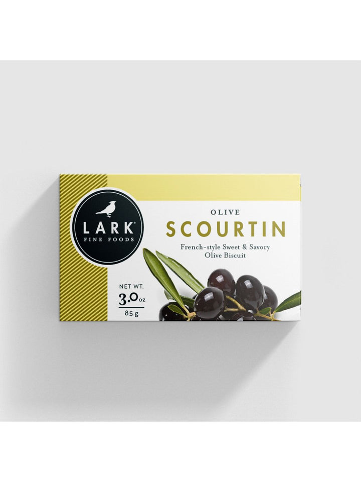 Box of Olive Scourtin Savory Biscuits.