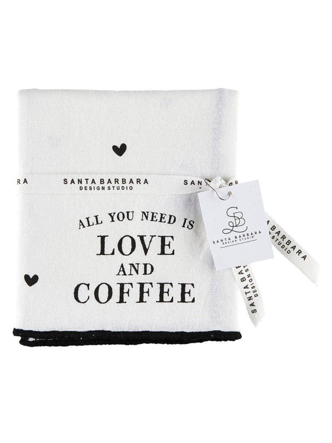 "All You Need Is Love And Coffee" Tea Towel