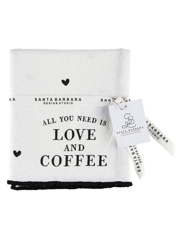 "All You Need Is Love And Coffee" Tea Towel