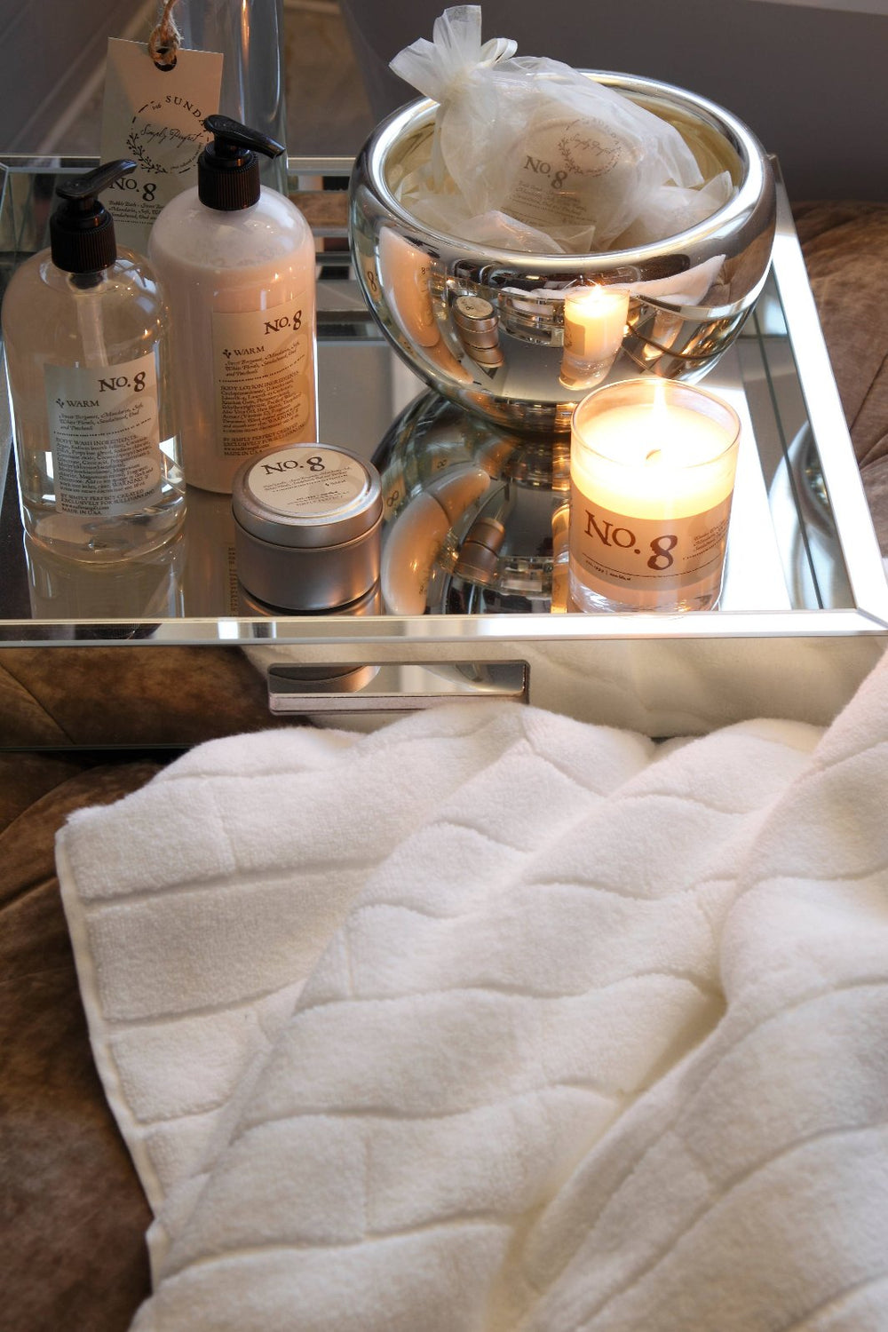 No. 8  Products by Freedom Studios in a silver tray. 