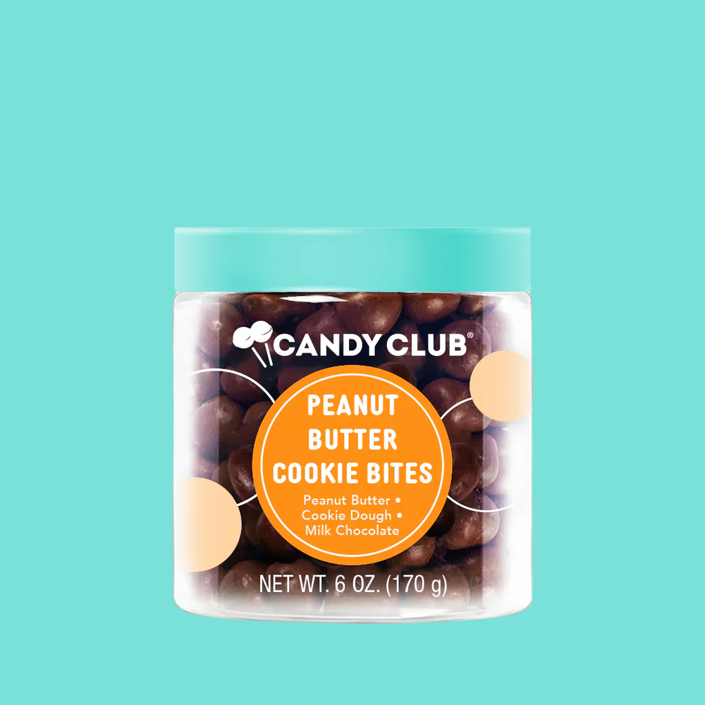 Mini chocolate-coated peanut butter cookie bites, featuring a combination of peanut butter, cookie dough, and milk chocolate.