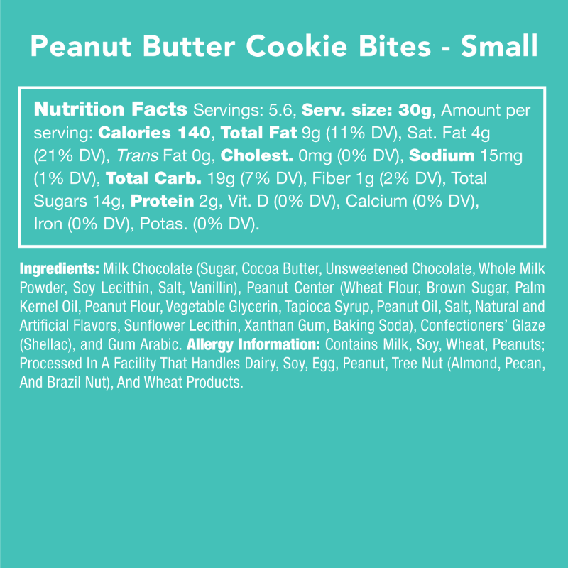 Peanut Butter Cookie Bites Nutrition Facts and Ingredients