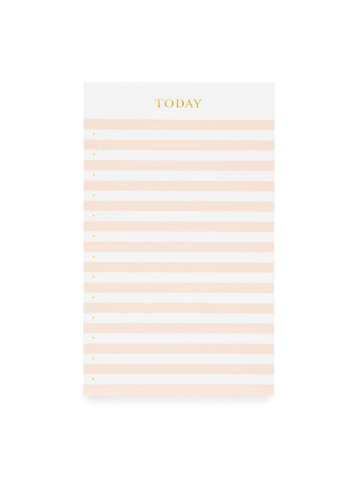 Pink striped 'Today' notepad perfect for organizing daily tasks.