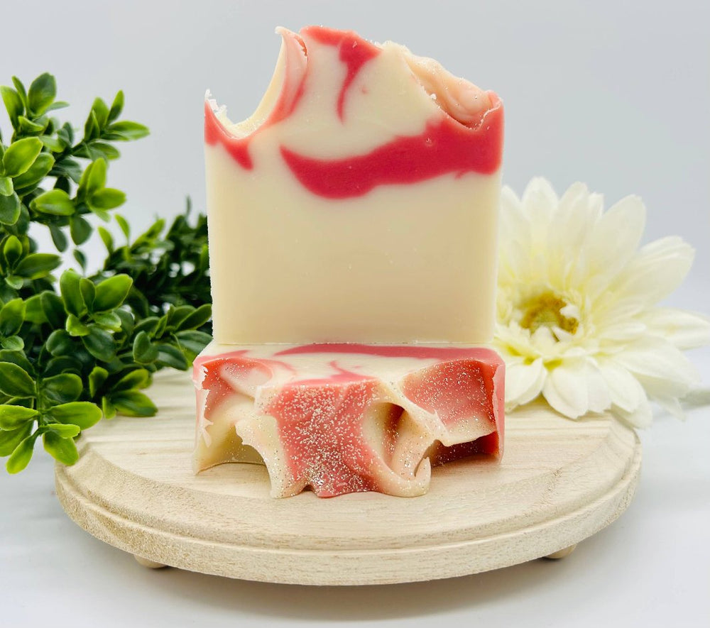 Soap bars with fresh raspberries and blackberries scent.