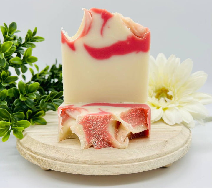 Soap bars with fresh raspberries and blackberries scent.