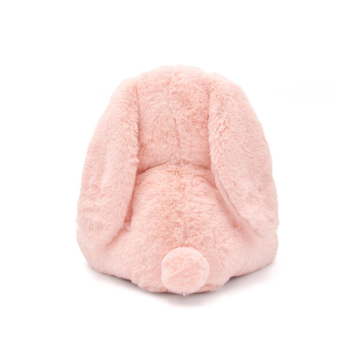 Back view of Ruby plush dog toy highlighting soft cotton fabric.
